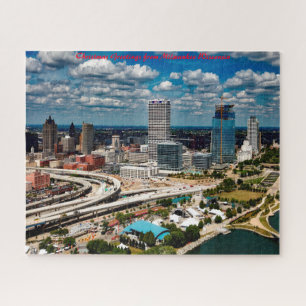 Puzzle Milwaukee Wisconsin. Saludos de Navidad