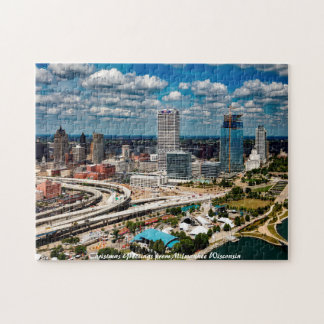 Puzzle Milwaukee Wisconsin. Saludos de Navidad Jigsaw Puz