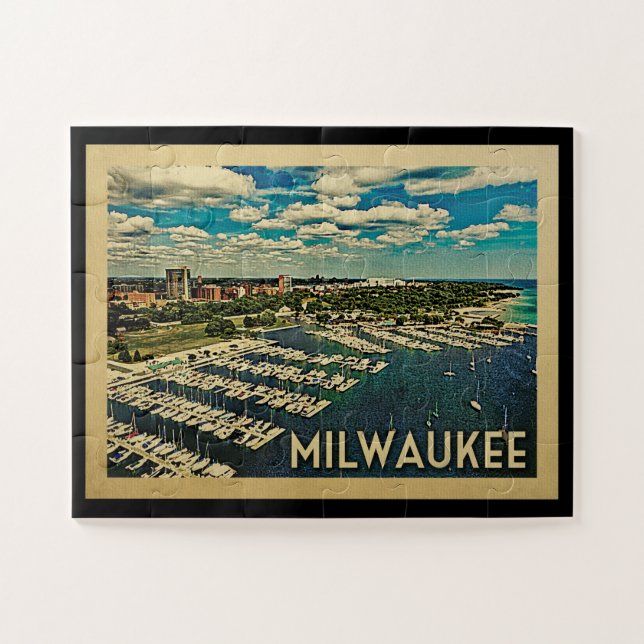 Puzzle Milwaukee Wisconsin Vintage Travel (Horizontal)
