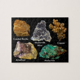 Puzzle Minerales - Malaquita de cobre barita mica