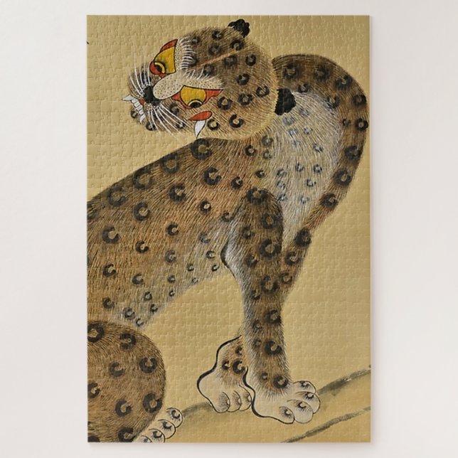 Puzzle Minhwa del tigre manchado con urraca (Vertical)
