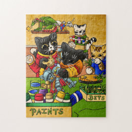 Puzzle Miniatura Modelo de gato Knight para pintar gatos