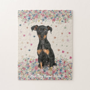 Puzzle Miniature Pinscher with uncropped ears and undocke