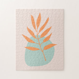 Puzzle Minimalist Boho Pastel Floral Abstract Art
