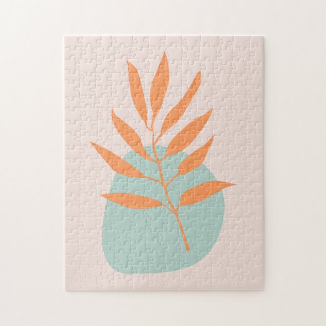 Puzzle Minimalist Boho Pastel Floral Abstract Art (Vertical)