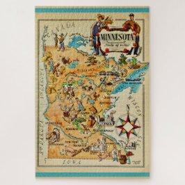 Puzzle Minnesota Illustrated 20x30 Map 