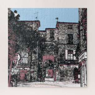 Puzzle Mirando hacia la ciudad de Pezenas Francia