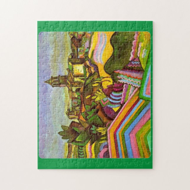 Puzzle Miro, Ordena El Pueblo, Pintando (Vertical)