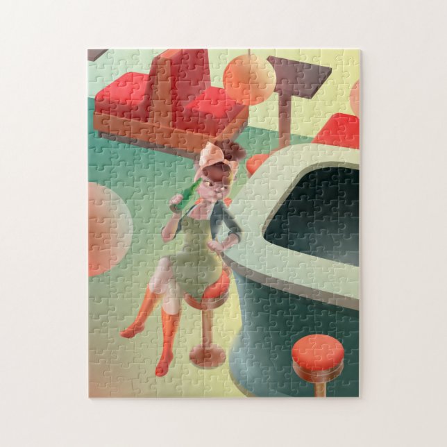 Puzzle Miss Meow - Serie nocturna de bares (Vertical)