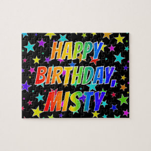 Puzzle "MISTY" Nombre, Diversión "FELIZ CUMPLEAÑOS"