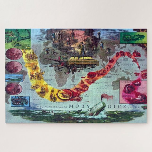 Puzzle Moby Dick Herman MelvilleEl viaje de The Pequod (Horizontal)
