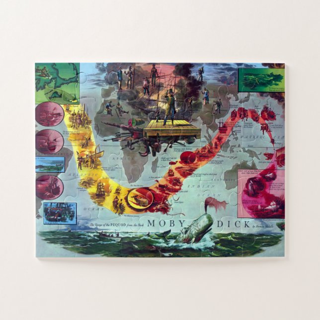 Puzzle Moby Dick Herman MelvilleEl viaje de The Pequod (Horizontal)