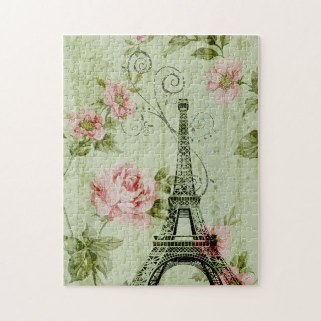 Puzzle moda almazara almazara rosada paris floral torre d (Vertical)