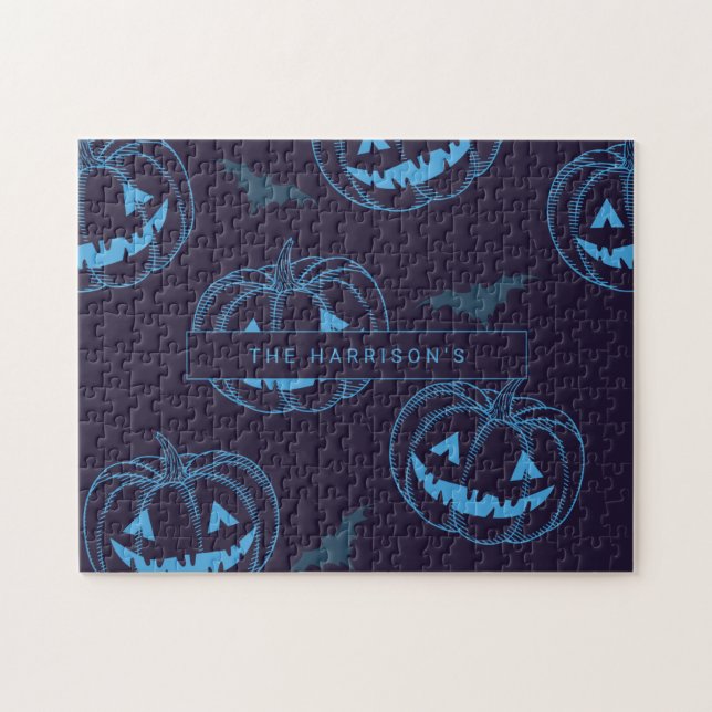 Puzzle Moda Calabazas Bats Halloween Nombre (Horizontal)
