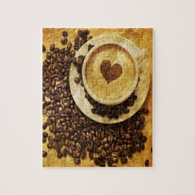 Puzzle Moda Capuchino Java Café frijol Café Lover (Vertical)