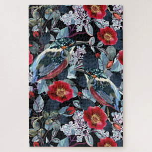 Puzzle Moda Floral Kingfisher Birds