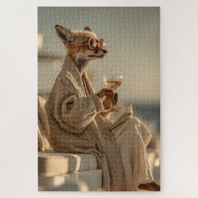 Puzzle Moda Fox relajándose en el estilo (Vertical)