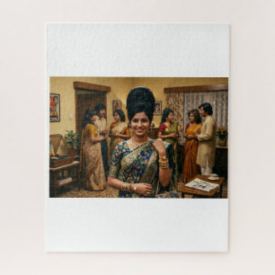 Puzzle Moda india retro de los 70 y peinado bouffant Il