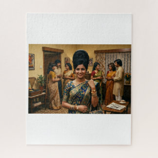 Puzzle Moda india retro de los 70 y peinado bouffant Il