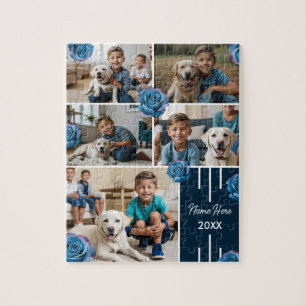 Puzzle Moda moderna acuarela Rosas azules foto Mascota