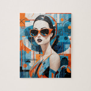 Puzzle Moda mujer moderna, elegancia geométrica