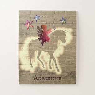 Puzzle Moda rusa en bicicleta de unicornio personalizada