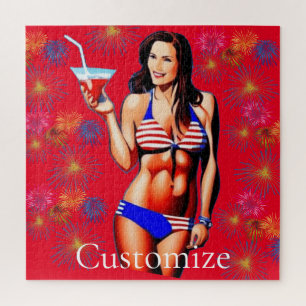 Puzzle Modelo de fitness bikini patriótico Thunder_Cove