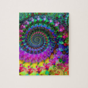 Puzzle Modelo del fractal del arco iris del hippy