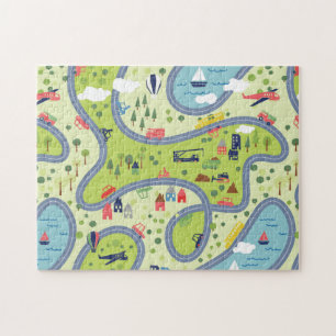 Puzzle Modelo del paisaje de Roadtrip de los niños