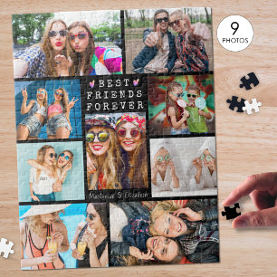 Puzzle Modern AMIGAS PARA SIEMPRE 9 Colage de Fotos Negro