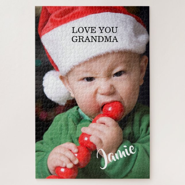 Puzzle Modern Baby Photo Christmas (Vertical)