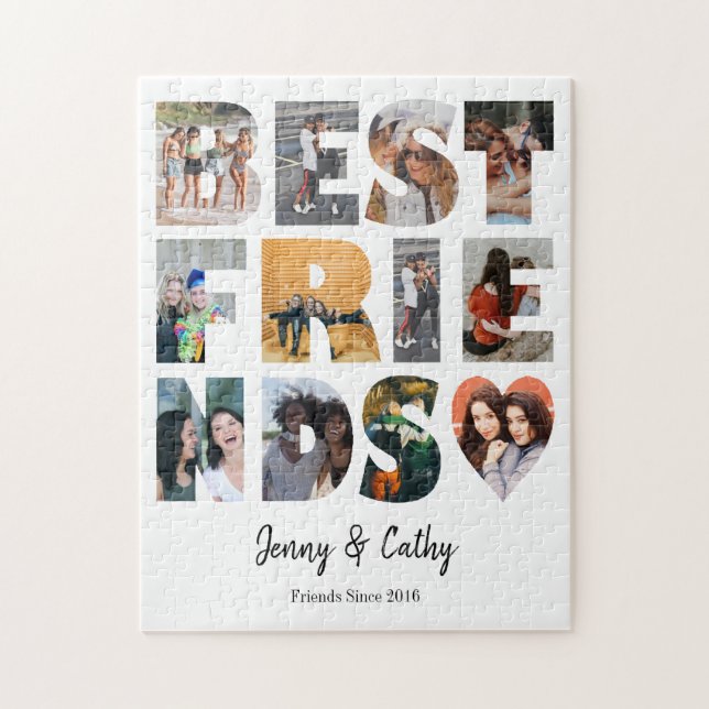 Puzzle Modern Best Friends 12 Collage de fotos Besties BF (Vertical)
