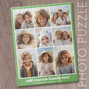 Puzzle Modern Family 9 Collage de Fotos Verde - Minimalis