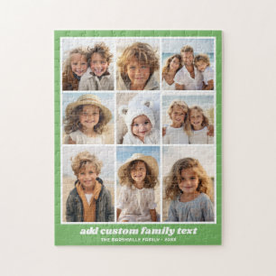 Puzzle Modern Family 9 Collage de Fotos Verde - Minimalis