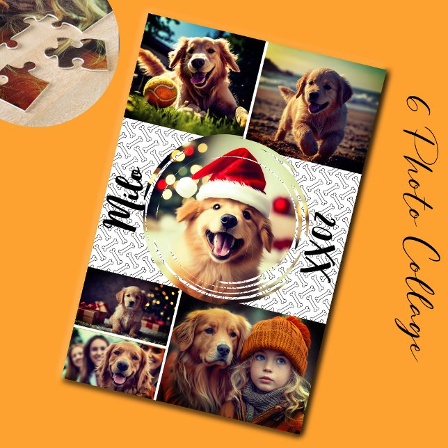 Puzzle Modern Fun Furry Friend 6 Collage de fotos (Dog Lover 6 Photo Collage)
