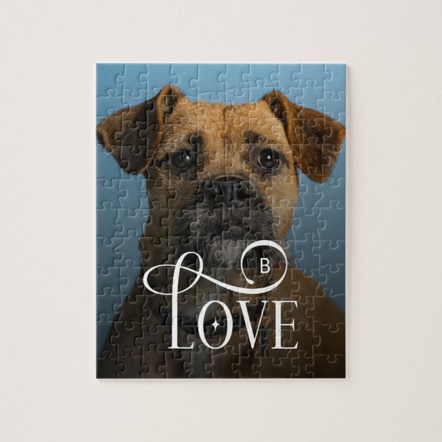 Puzzle Modern Love Custom Boxer Dog Pets Photo Monogram (Vertical)