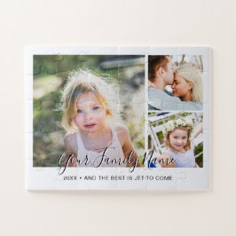 Puzzle Modern Simple Script Family Photo Collage