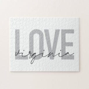 Puzzle Modern, simple, urban, cool design Love Virginia