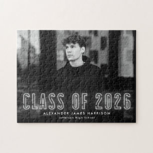 Puzzle Moderna clase de neón blanco de 2025 Foto de gradu