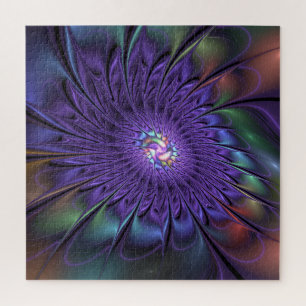 Puzzle Moderna y colorida moda Resumen Flor Fractal