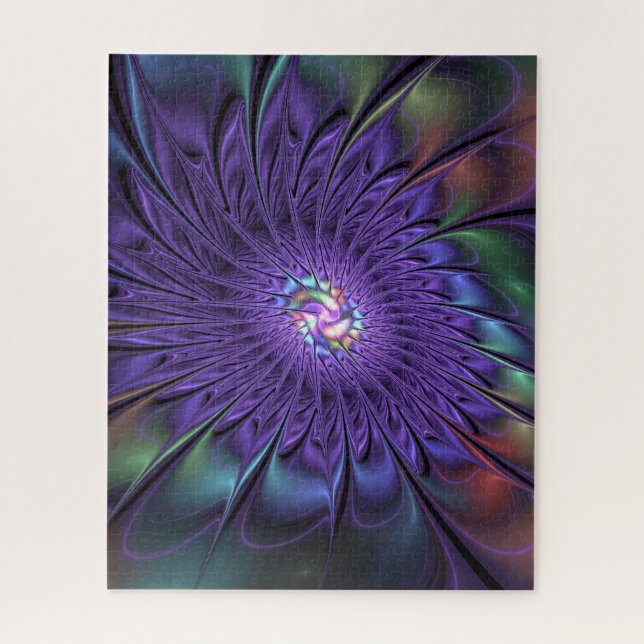 Puzzle Moderna y colorida moda Resumen Flor Fractal (Vertical)