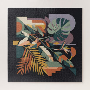 Puzzle Moderno Abstracto Botánico Tropical y Arquitectura