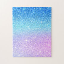 Moderno brillo azul ombre púrpura Chic