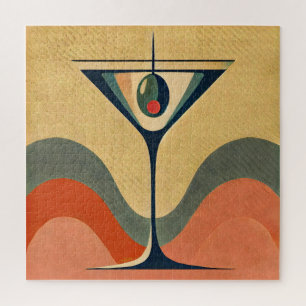 Puzzle Moderno de mediados de siglo "ola de martini de ac