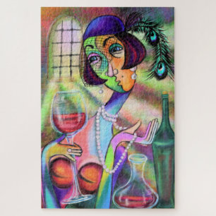 Puzzle Moderno Lady Pearl - Estilo Art - Pintura Original