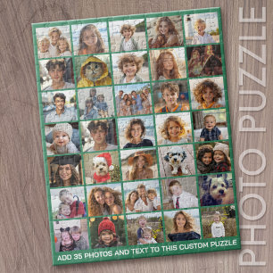 Puzzle Moderno Minimalista Verde - Cuadrícula de Colaje d