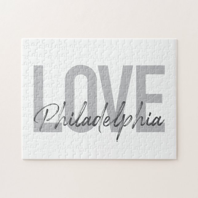 Puzzle Moderno, simple, genial, diseño Love Philadelphia (Horizontal)
