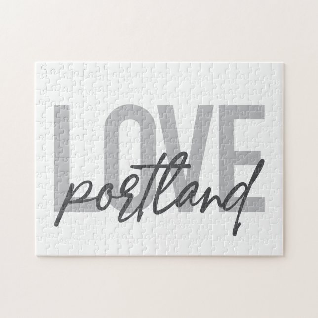 Puzzle Moderno, simple, urbano, genial diseño Love Portla (Horizontal)