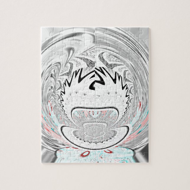 Puzzle Moderno Urban Ash Gray Flora Abstract Pattern Art (Vertical)
