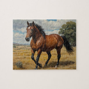 Puzzle Moderno y moderno caballo marrón corriendo